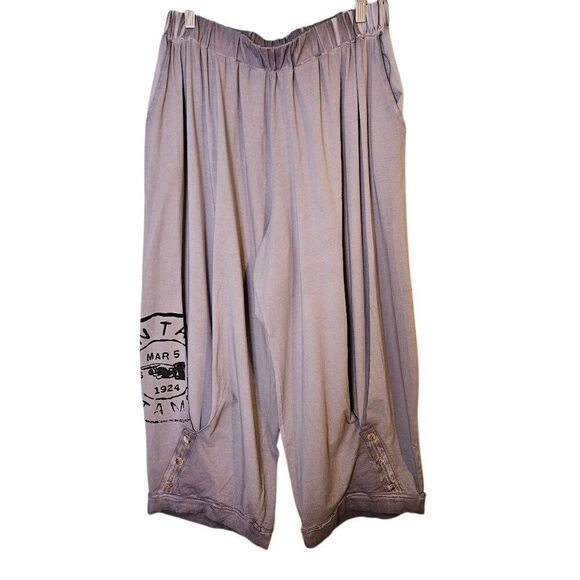 LUUKAA harem pants, gray wide leg.  Size L. # 847 - Picture 1 of 4